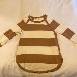 Anthropologie brown and white striped sweater size small, very comfy